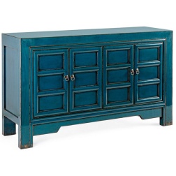 Credenza 4 ante in legno blu Jinan Bizzotto